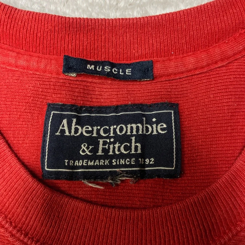 Vintage Y2K Abercrombie Muscle Tank Top Red Spellout Graphic Athletic  Mens M?
